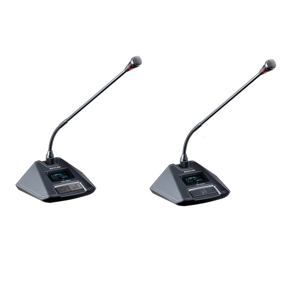 KEVLER TCM Series Wireless Conference Microphone Unit with Unidirectional Condenser Mic, Priority On/Off Buttons and Red Light Indicators for Business Conference System (Chairman and Delegate) | TCM-1000VC, TCM-1000VD