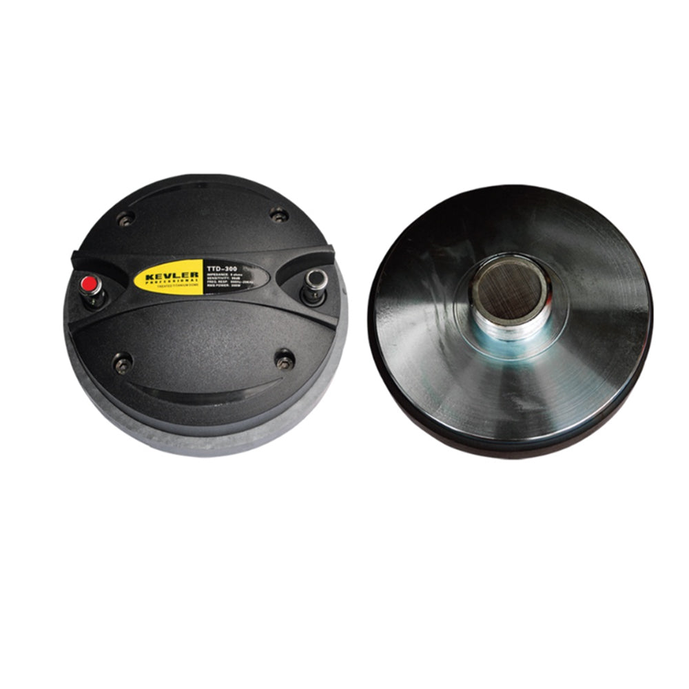 KEVLER TTD-300 300W Treated Titanium Dome Shape Compression Driver with 44mm Voice Coil and 1" Exit Throat for Speaker Output Feedback Reduction