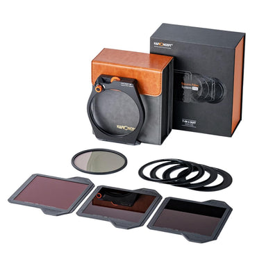 K&F Concept Square Filter Holder System Kit with 95mm Circular Polarizer, Square ND8/64/1000 Filter, and 4 Filter Adapter Rings for Camera Lens