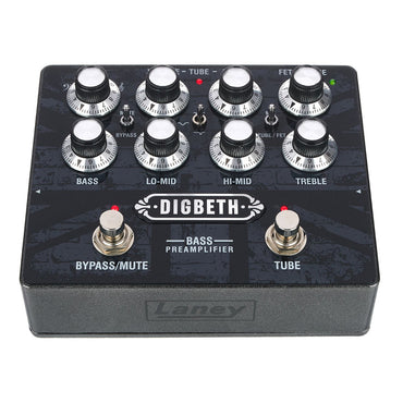 Laney Digbeth DB-PRE Bass Guitar Pre Amp Pedal with 3 Band EQ, FX Loop, AUX In for Guitars Amplifier Effects