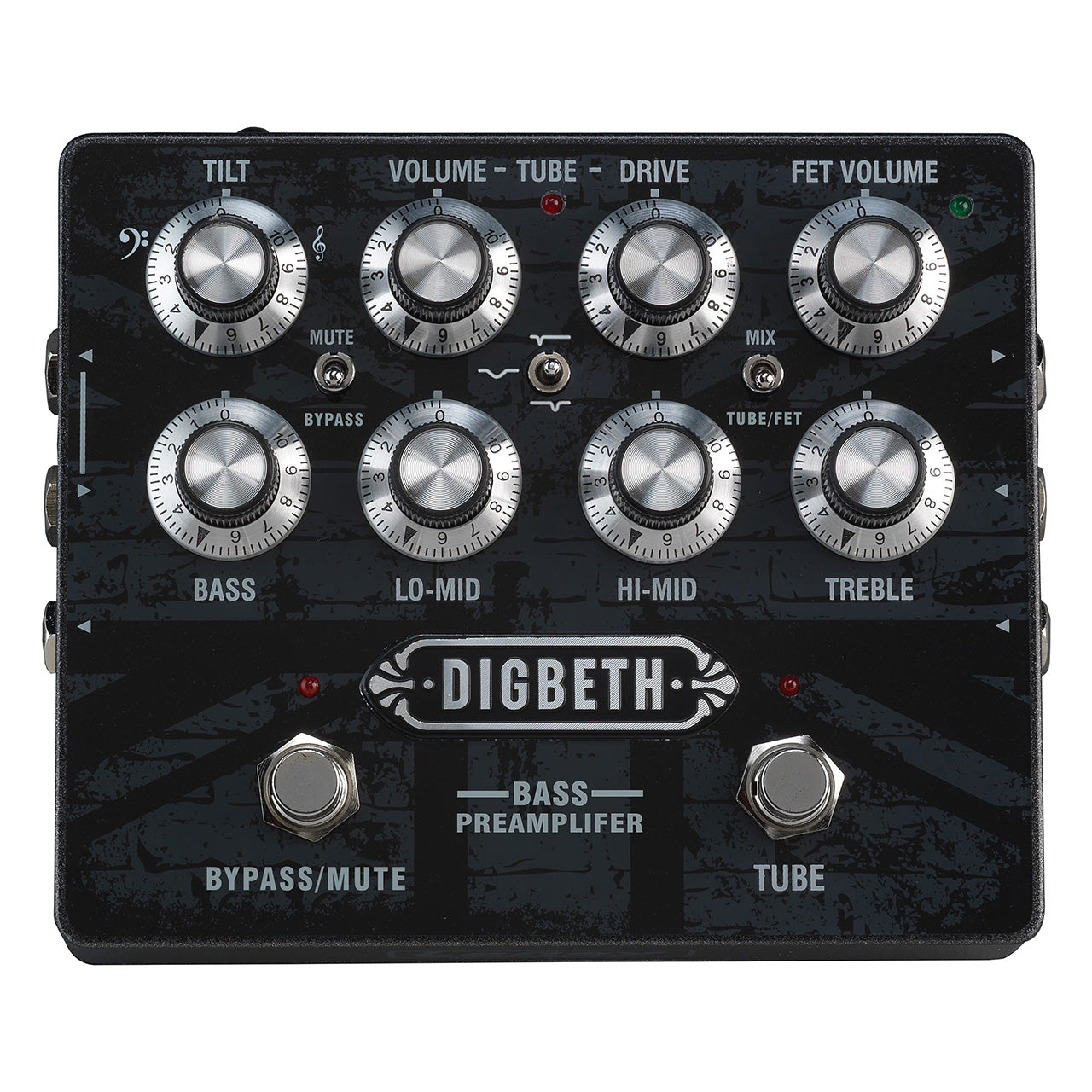 Laney Digbeth DB-PRE Bass Guitar Pre Amp Pedal with 3 Band EQ, FX Loop, AUX In for Guitars Amplifier Effects