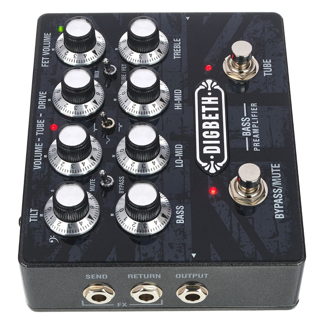 Laney Digbeth DB-PRE Bass Guitar Pre Amp Pedal with 3 Band EQ, FX Loop, AUX In for Guitars Amplifier Effects