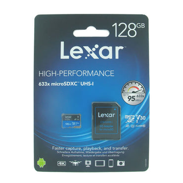 Lexar 128GB High Performance Professional 633x Micro SDXC Memory Card with SD Adapter, 95mb/s Read Speed for Smartphones, Tablet and Action Cameras | LSDMI128BBEU633A