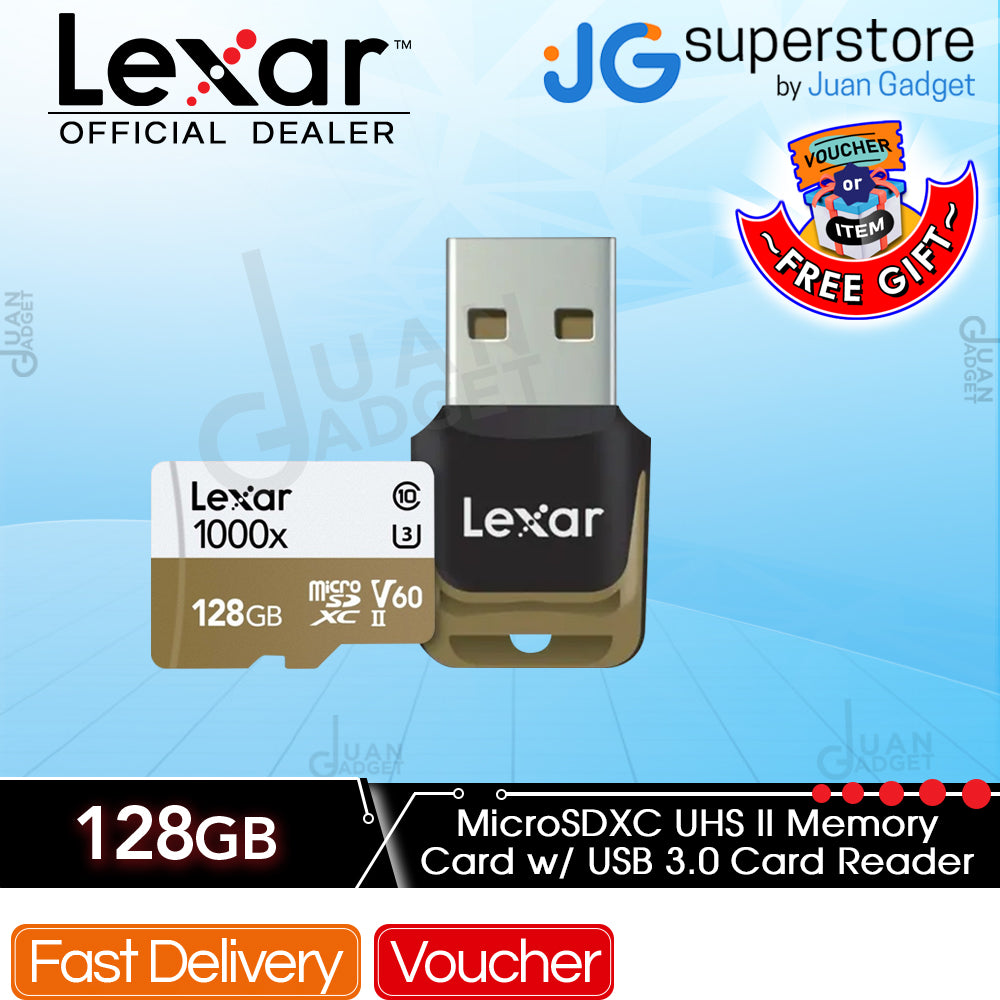Lexar 128 Go Professional 1000x UHS-II Microsdxc Memory Carte avec  adaptateur SD