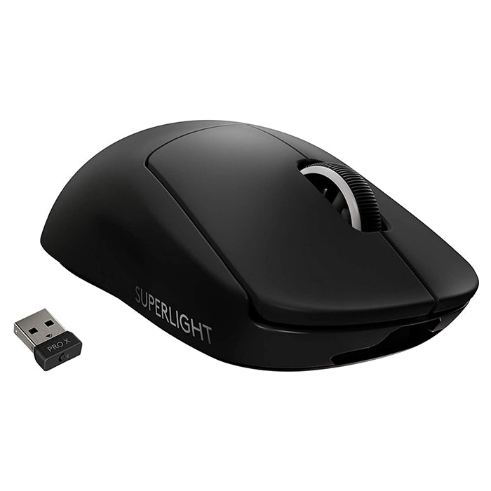 Logitech G Pro X Superlight Wireless Gaming Mouse, HERO 25k Sensor 25,600 DPI 5 Programmable Buttons and Long Battery Life (Black, White)