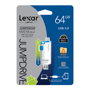 Lexar JumpDrive M20 64GB Mobile USB 3.0 Flash Drive