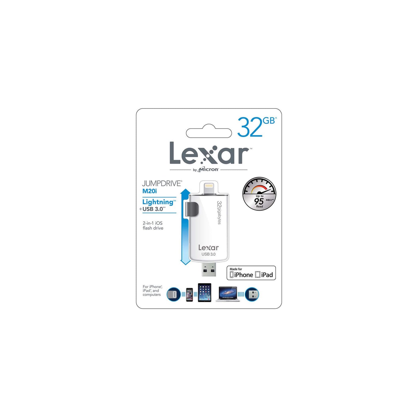 Lexar LJDM20I-32GBBANZ Jump Drive M20i USB 3.0 32GB Flash Drive