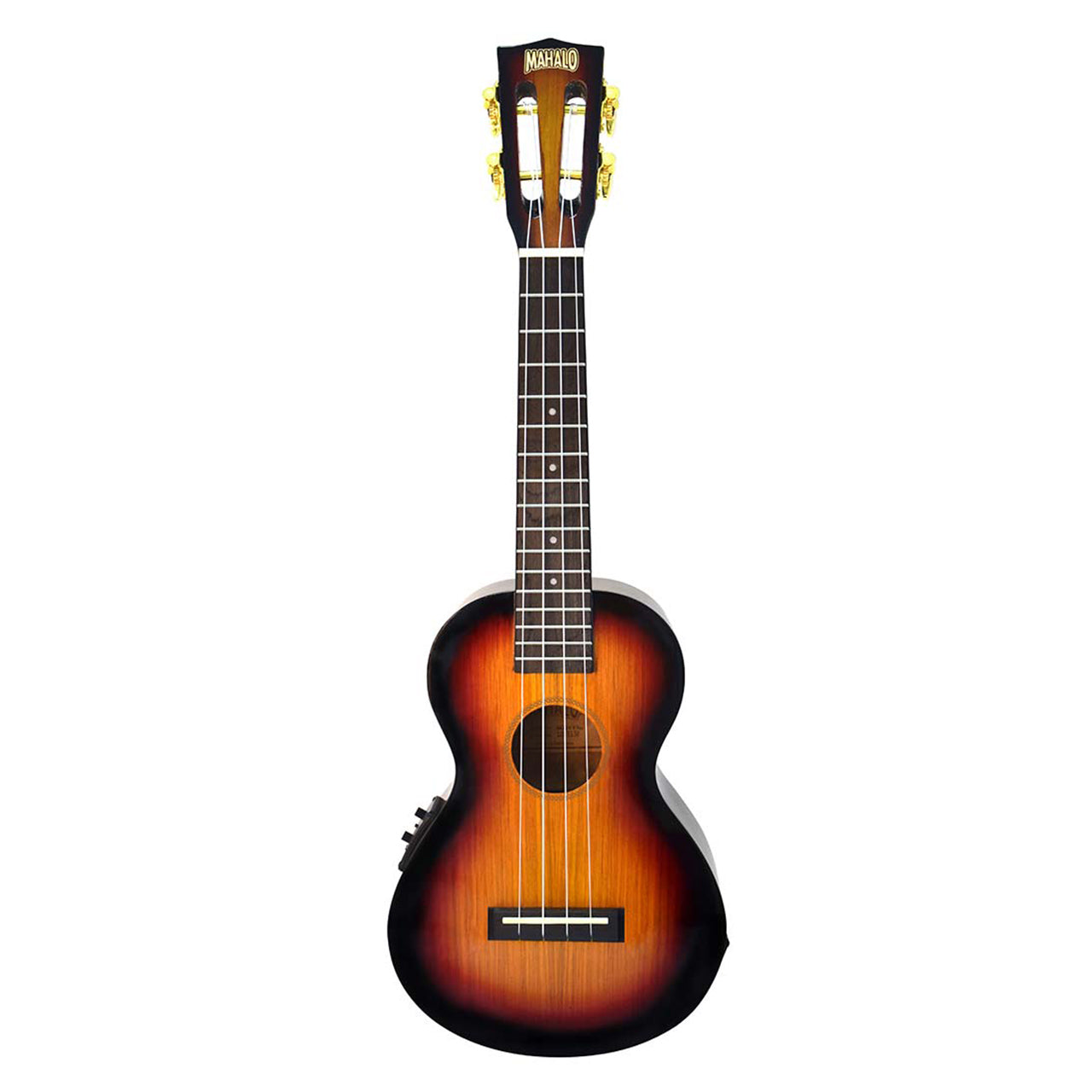 Mahalo Java Series Concert Electric Acoustic Ukulele MJ2 (3 Tone Sunburst) 4 String Guitar with 16 Frets and Preamp Tuner