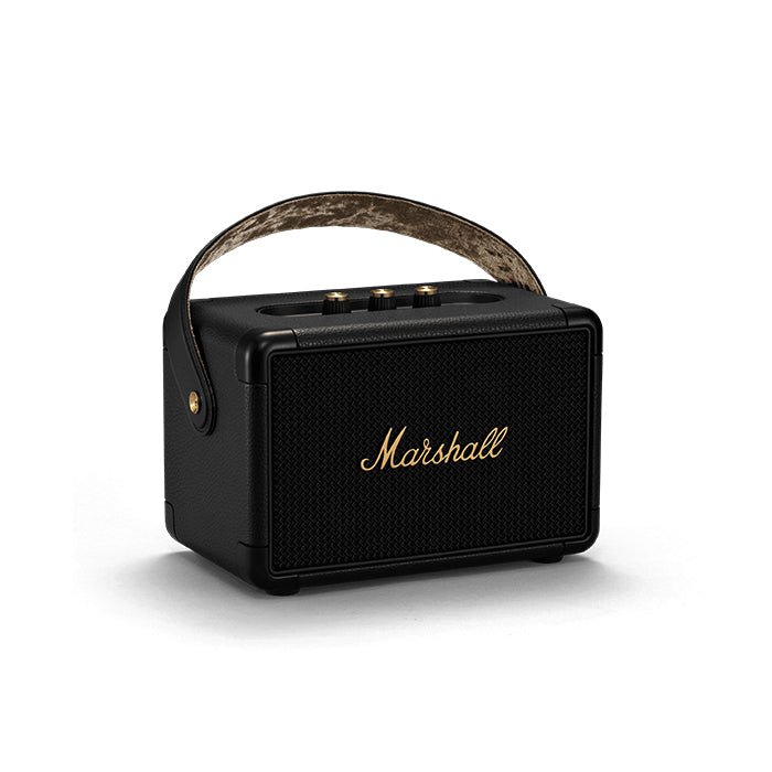 Marshall Kilburn II Portable Bluetooth Speaker BT 5.0 IPX2 Water Resistant with aptX Compatibility, 20Hours Playtime and Iconic Classic Amp Design (Black, Brass)