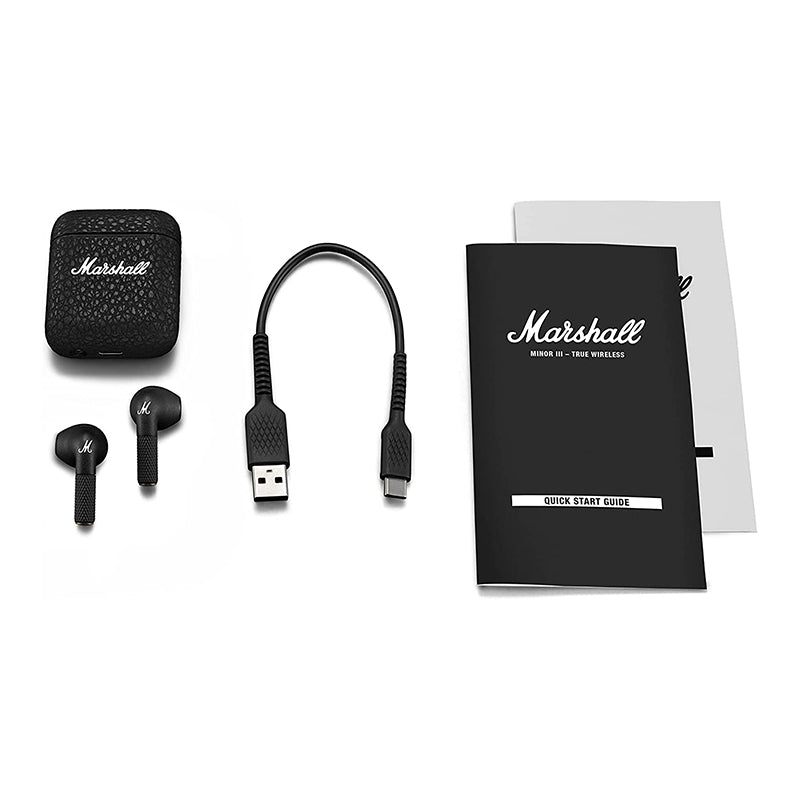 Marshall Minor III Bluetooth 5.2 Earbuds with Wireless Charging, 25hrs Playback Time and Iconic Brand Design