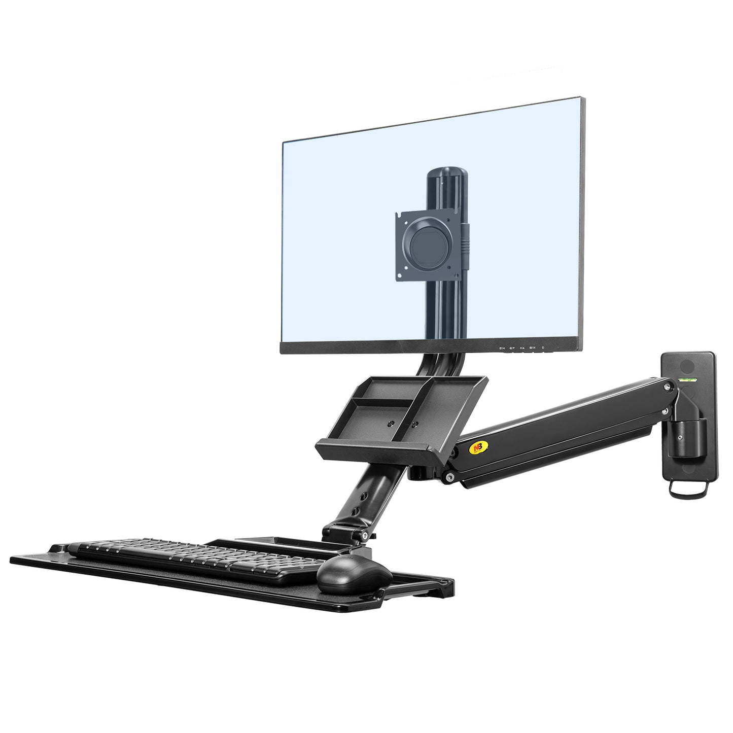 NB North Bayou MB32 22" - 32" with 9Kg Max Payload Sit and Stand Workstation VESA Monitor Desk Mount and Gas Strut Full Motion Swivel Arm for Large Screen LCD LED TV Television