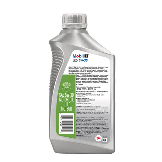 Mobil 1 5W-30 ESP Fully Synthetic Motor Oil (1 Quart Bottle) for Diesel and Gasoline Automobiles (Available in Packs of 2, 3, 4, 5 and 6)