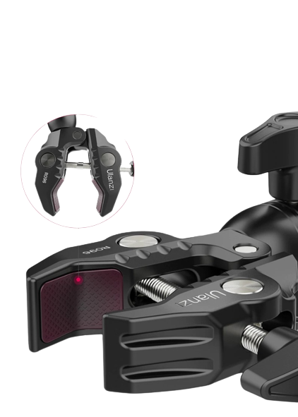 Vijim by Ulanzi R096 Double Super Crab Clamp Heavy Duty Rotatable with Built-in Silicone Pad and 1.5kg Max Weight for Tripod, Light Stand, Softbox and Umbrella