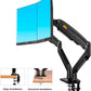NB North Bayou F195A 22"- 32" with 12Kg Max Payload Heavy Duty Dual VESA Monitor Desk Mount Stand and Gas Strut Full Motion Swivel Computer Double Arm and Dual USB 3.0 Port for LCD LED TV Television