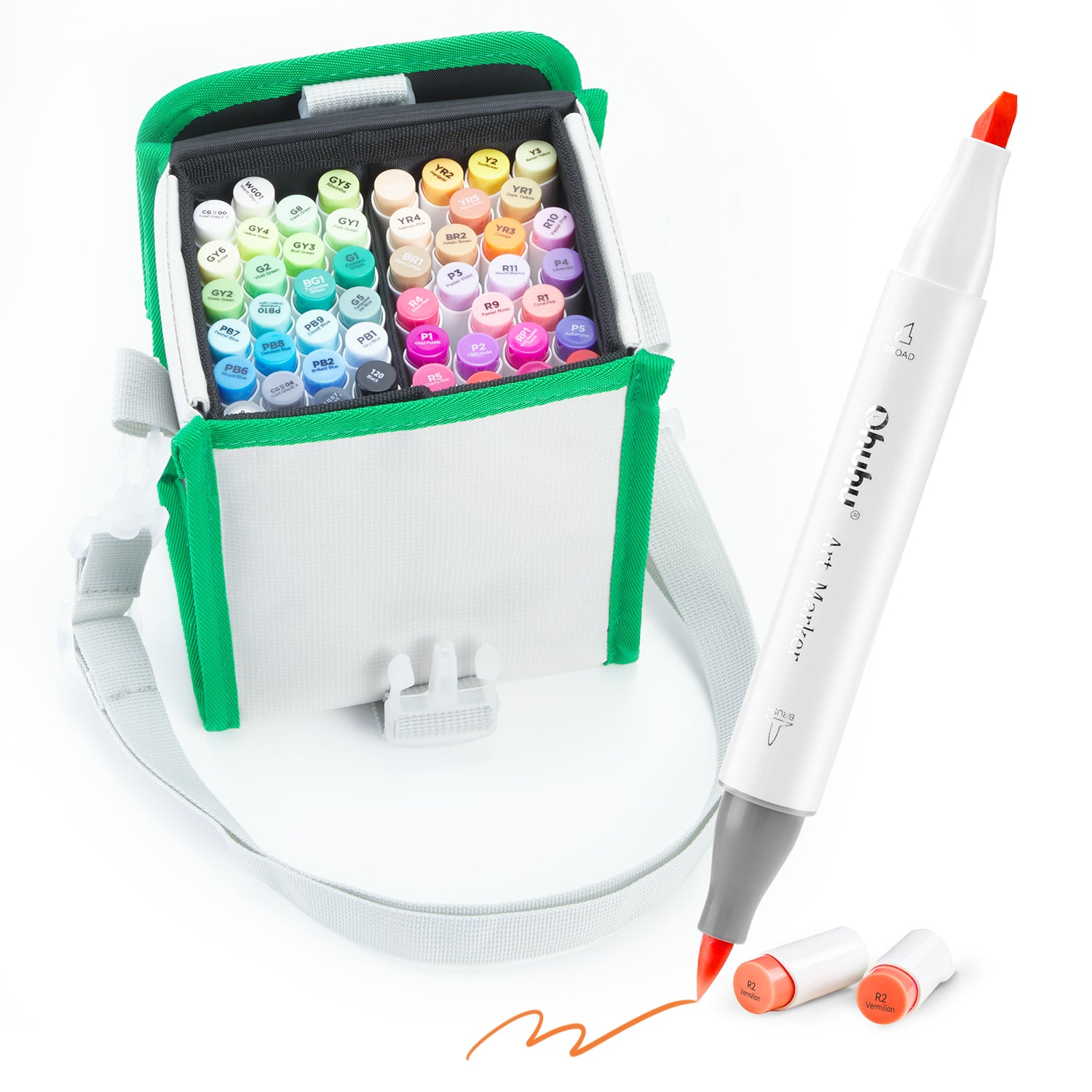 Ohuhu Alcohol Brush Markers 48 Colors, High-quality Ink Blends Seamlessly  To Achieve Beautiful Coloring Effects