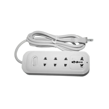 OMNI 2m Extension Cord Set with 4 Gang Universal Outlet Socket & Switch 2500W 10A 220V with Built-in Safety Circuit Breaker for Electronics Appliances | WER-103-PK