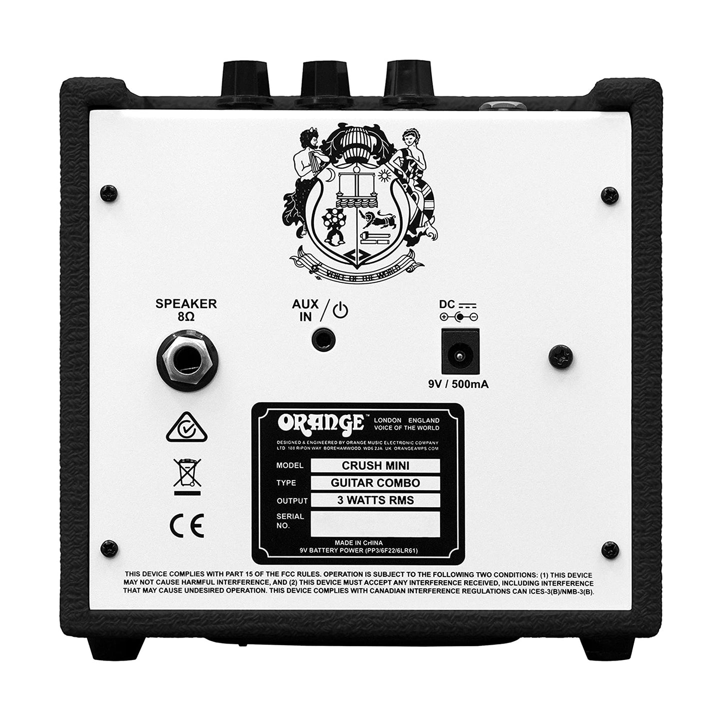 Orange Amps Crush Mini 3 Watt Guitar Combo Amplifier with Built-in Tuner, Headphone and Speaker Output (Black, Orange)