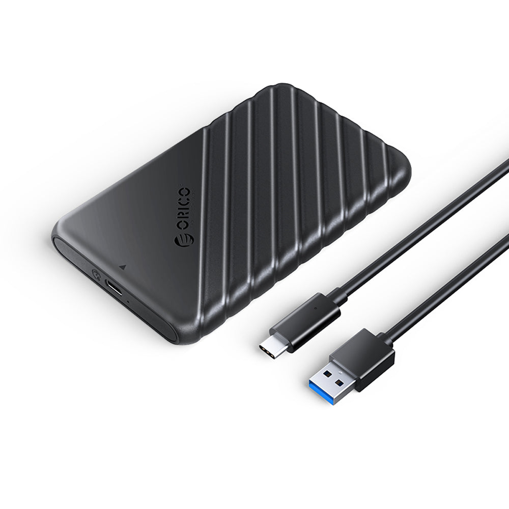 ORICO 2.5 inch SATA to USB 3.1 Gen1 SSD/HDD Hard Disk Enclosure Tool-Free with 6Gbps Fast Transmission Rate, (0.5m) USB-C to USB-A Data Cable, 6TB Max. Disk Capacity (Black, Blue, Pink, White) | 25PW1-C3
