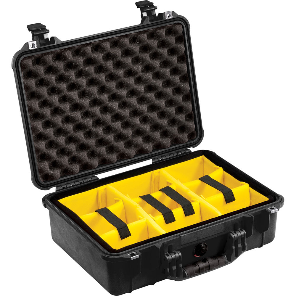 Pelican 1500 Protector Case Watertight Crushproof Dustproof Hard Casing with Automatic Purge Valve IP67 (with Foam / Padded Dividers)