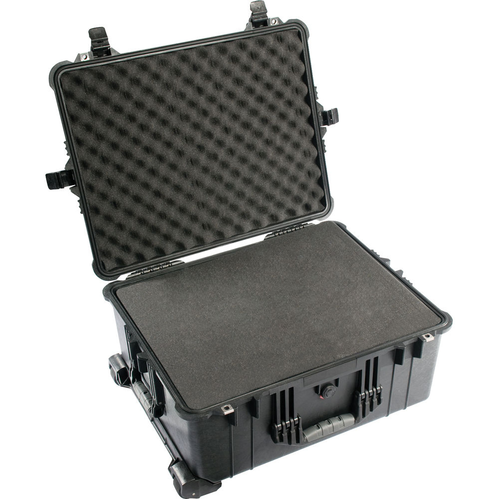 Pelican 1610 Protector Transport Case Unbreakable Watertight Dustproof Trolley Hard Casing with Extension Handle and Wheels, IP67 Rating (with Foam / Dividers)