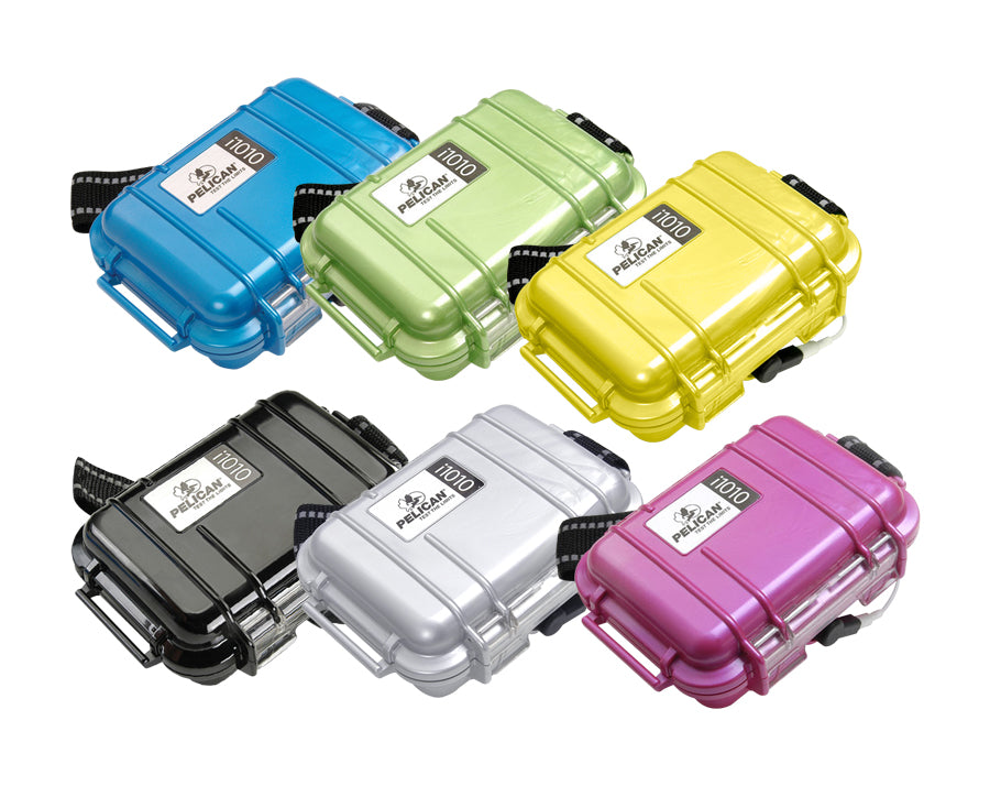 Pelican i1010 Waterproof Case Crushproof Hard Casing with Rubber Liner, Lid Organizer, External Headphone Jack for MP3 Players Earphones (6 Colors Available)