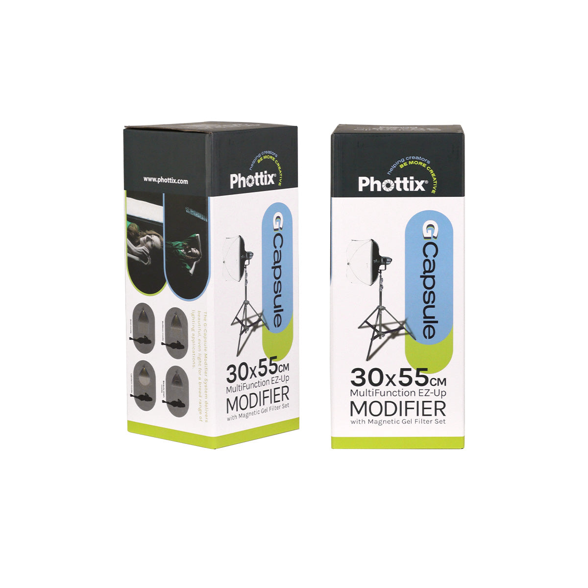 Phottix PH83725 G-Capsule 30 x 55cm EZ-Up Modifier Panoramic Rectangular Softbox with One Push Release Unlock Button, Magnetic Gel Filter Holder and Bowens Mount for Photography