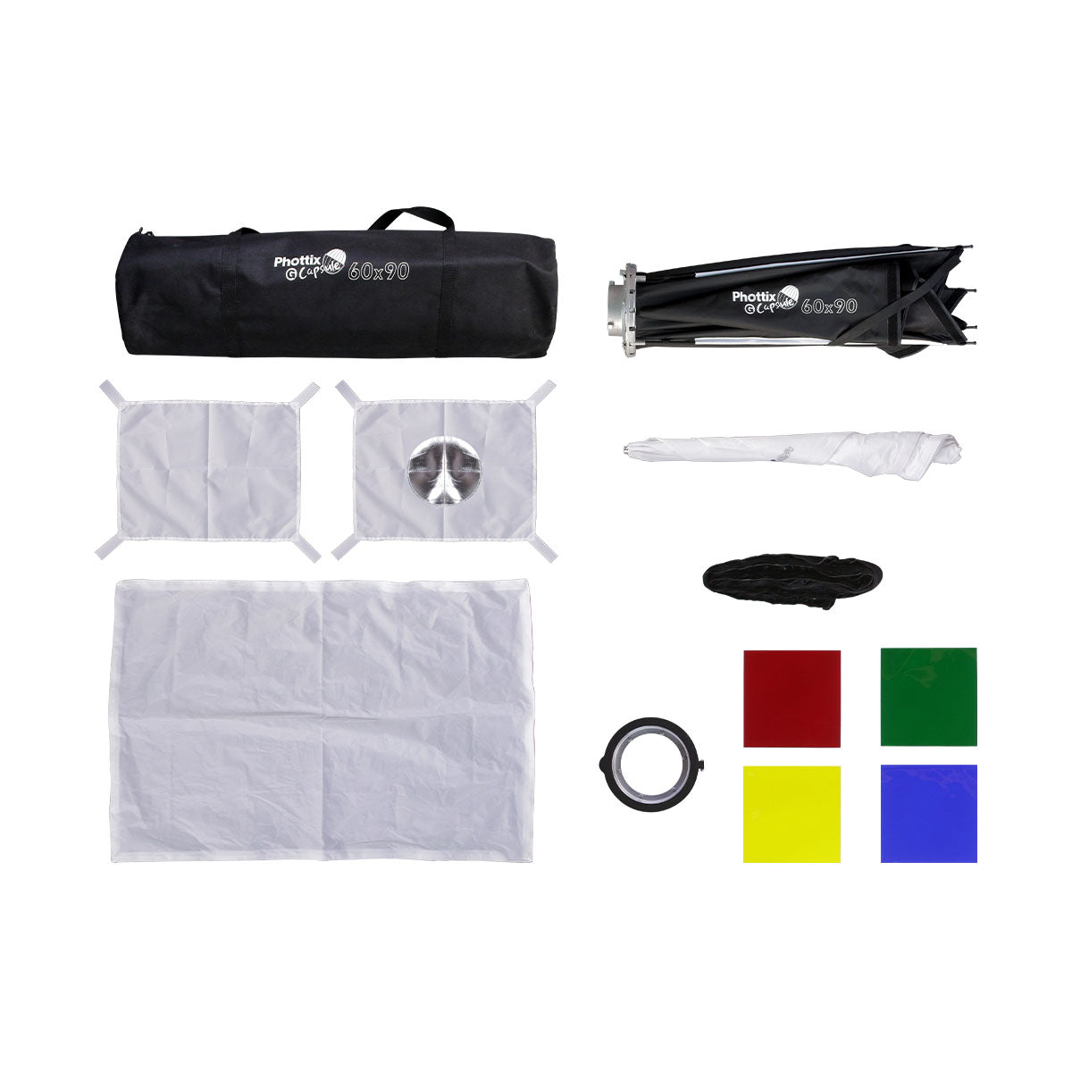 Phottix PH83726 G-Capsule 60 x 90cm EZ-Up Modifier Panoramic Rectangular Softbox with One Push Release Unlock Button, Magnetic Gel Filter Holder and Bowens Mount for Photography