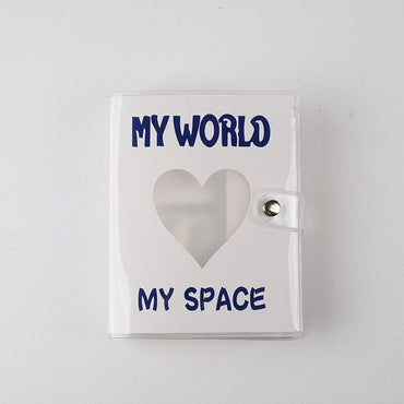 Pikxi 64 Pockets Cute Heart Mini Instant Film Photo Album with 16 Pages Transparent and Button Latch for FUJIFILM Instax Mini Film Camera, Picture and Card Holder | AMH64-06 BLACK