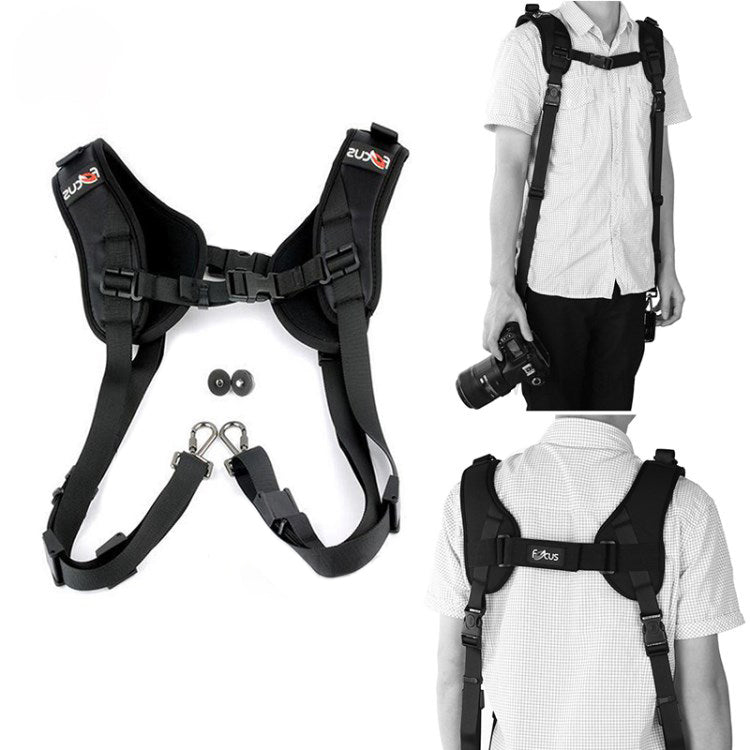 Pxel AA-CS3 Focus F1 Black Dual Quick Rapid Camera Shoulder Neck Strap Belt Sling for Digital DSLR Camera