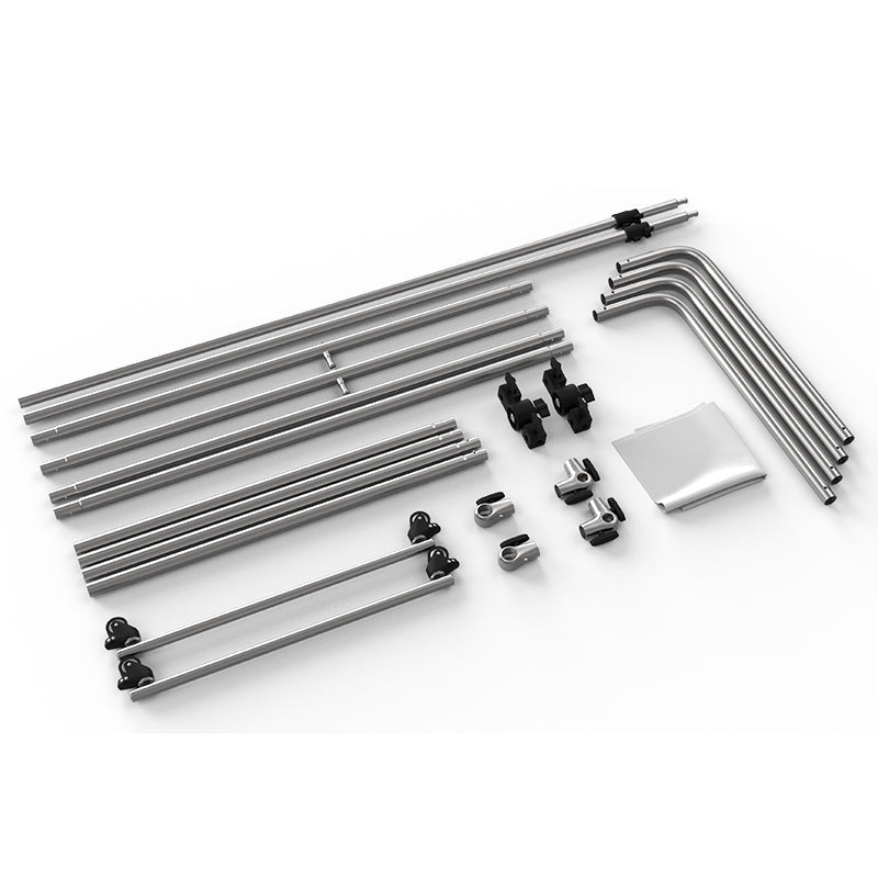 Pxel BG-WS1520 150x200cm White Screen Panel Background Backdrop Display Frame with Wheels for Photography & Studio Lighting