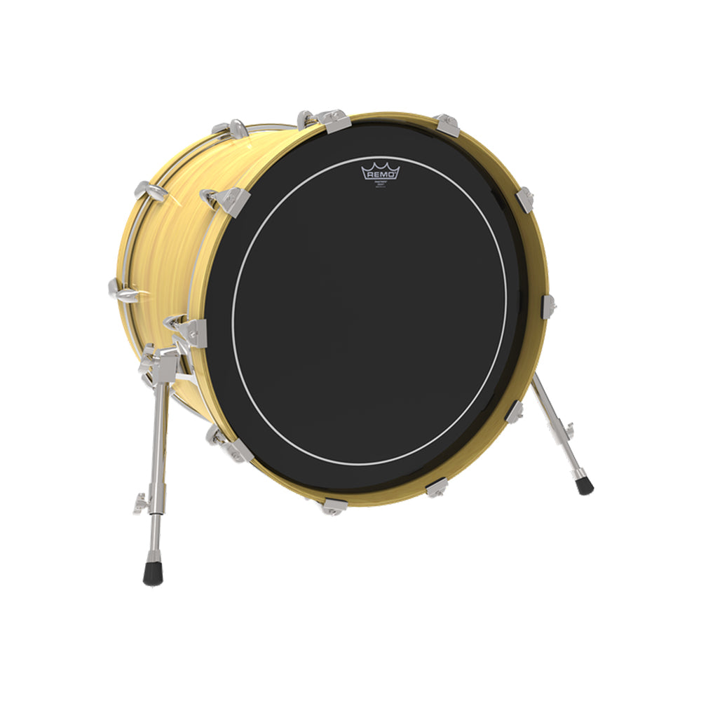 Remo 6" / 8" Pinstripe Ebony Batter Drum Head with Low End Tones, Sustain and Overtone Controlled Attack for Toms and Snare Drums (Black)