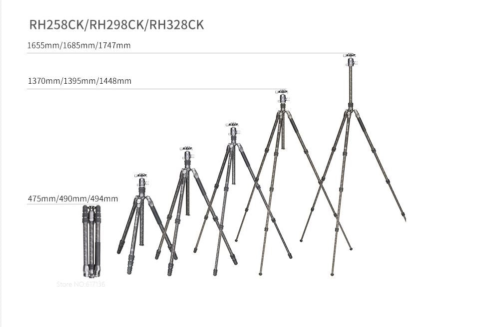Benro FRHN14CVX20 Rhino Series Professional Carbon Fiber Tripod with V30 Ball Head for Camera