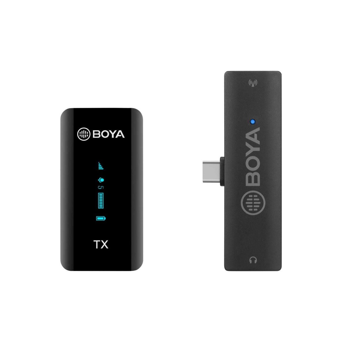 Boya BY-XM6 2.4GHz Dual-Channel Wireless Microphone System with USB Type-C, 100m Range Operation, RXD Receiver, 3.5mm TRS Jack for Smartphones, Tablet, PC | S6