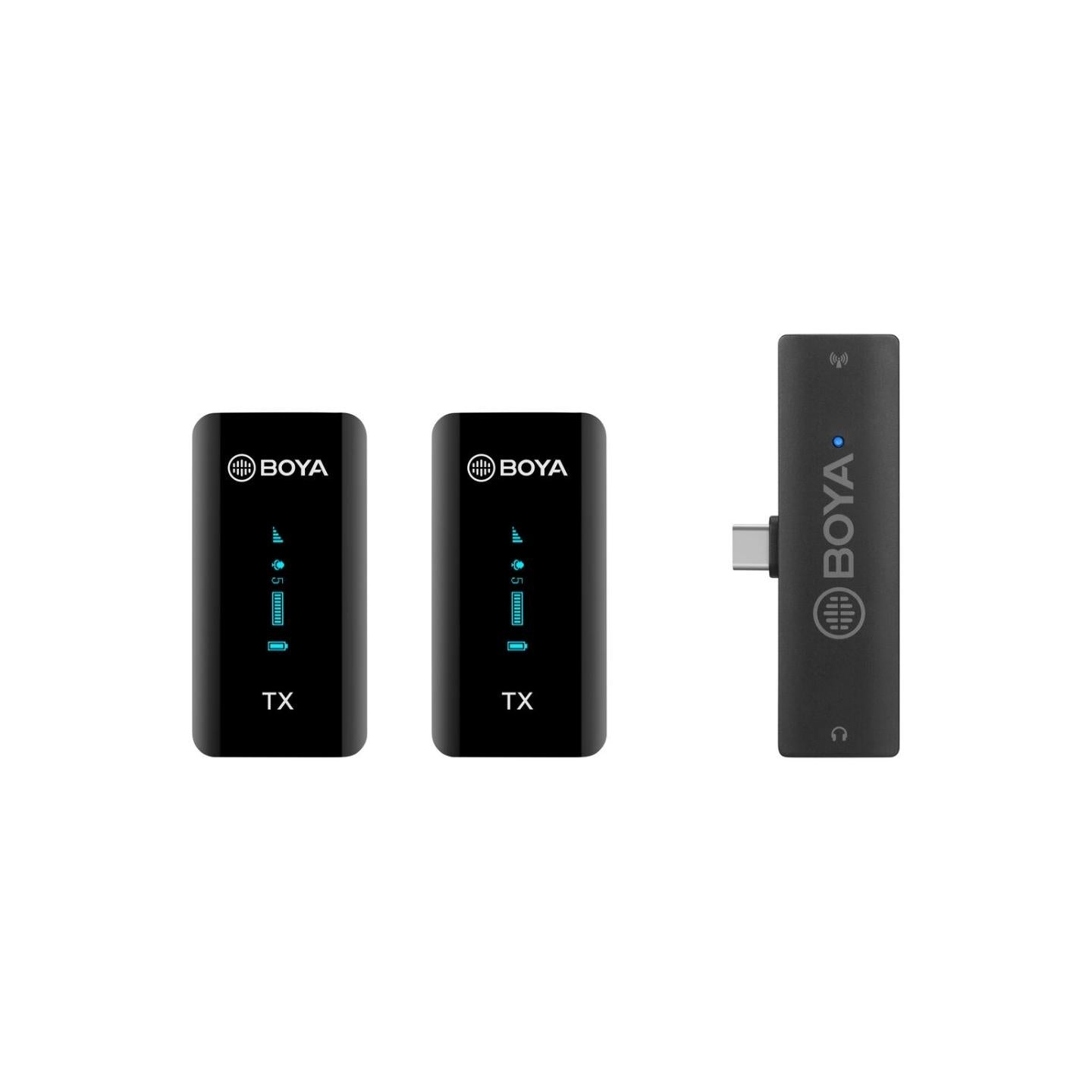 Boya BY-XM6 2.4GHz Dual-Channel Wireless Microphone System with USB Type-C, 100m Range Operation, RXD Receiver, 3.5mm TRS Jack for Smartphones, Tablet, PC | S6