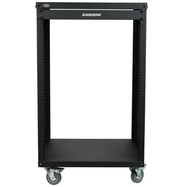 Samson SRK16 Universal Equipment 16 Rack Stand Heavy Duty Steel Construction with Caster Wheels, Fully Enclosed Sides