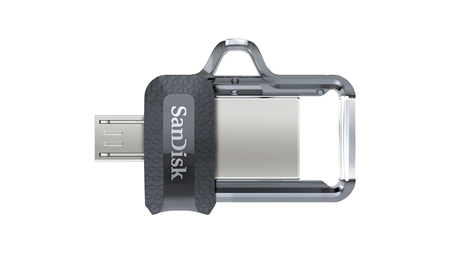 Sandisk Ultra 16GB Dual Drive m3.0 USB Flash Drive with Micro USB OTG compatibility (BLACK) | Model - SDDD3-016G-G46G