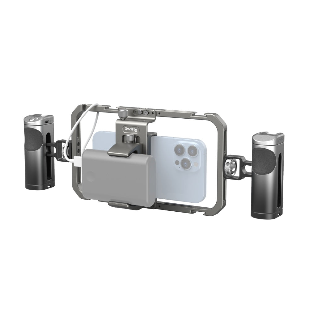 SmallRig All-in-One Basic Video Kit for Smartphone with Wireless Control, Dual Side Handles, 1/4"-20 Threading Mounts, Mobile Phone Cage for Horizontal and Vertical Vlogging | 4121