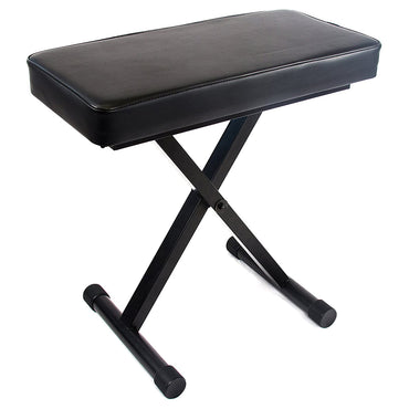 Surelock KB01 Adjustable Piano Chair Stool with Collapsible Foldable Cross Base and Foam Padding