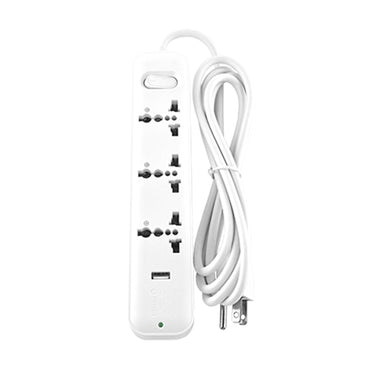 OMNI Extension Cord 3 Gang Universal Socket 2500W ( 6ft / 1.8 meter) with 2 USB + 1 USB Type C Fast Charging Port, 2.1mAh / 3.1mAh 10A 250V On/Off Switch, Flame-Retardant for Home Appliances & Electronics | USB-301 USB-303