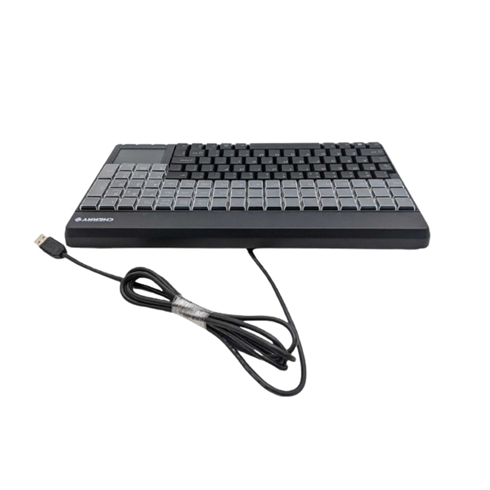 Cherry SPOS 123 Keys Multifunctional USB Keyboard with Built-In Touchpad Plug & Play for Point of Sale Terminals (Black) | G86-61401