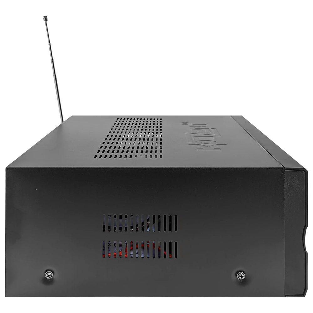 Konzert AV-303B+ 200W x2 2-Channel Multimedia Karaoke Amplifier with A and B & Surround Sound Output, Bluetooth / USB / SD Card Slot and FM Radio Tuner with RCA and 2 Mic Input