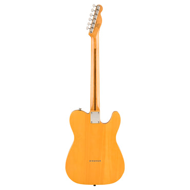 Squier by Fender Classic Vibe '50s Telecaster Electric Guitar SS Vintage Gloss with Single Coil Pickup, Nickel-Plated Hardware, 21 Frets (Butterscotch, White)