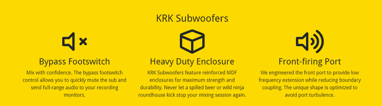 KRK S8.4 8-inch 109 Watts Powered Studio Subwoofer with up to 133Hz Frequency and Four Position Selectable Crossover Feature