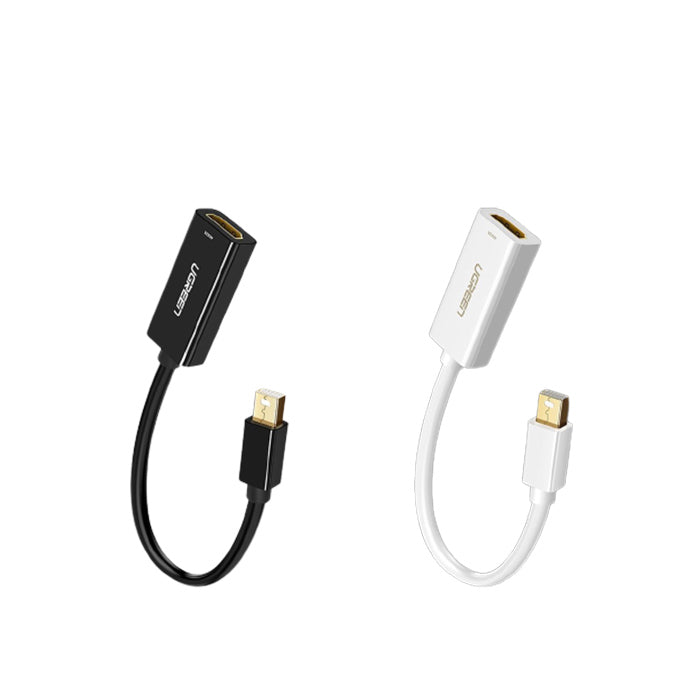 UGREEN 1080P 60Hz Mini DisplayPort DP to HDMI Gold-Plated Converter Cable Plug and Play for Display, Projector, TV (Black, White) | 10460, 10461