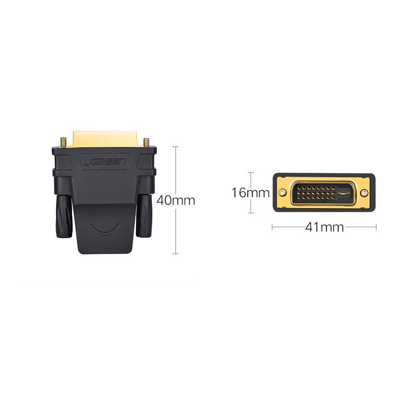 UGREEN DVI 24+1 Male to HDMI Female Bi-directional Adapter 1080P FHD Gold-plated Connector for TV Projector Monitor PC | 20124
