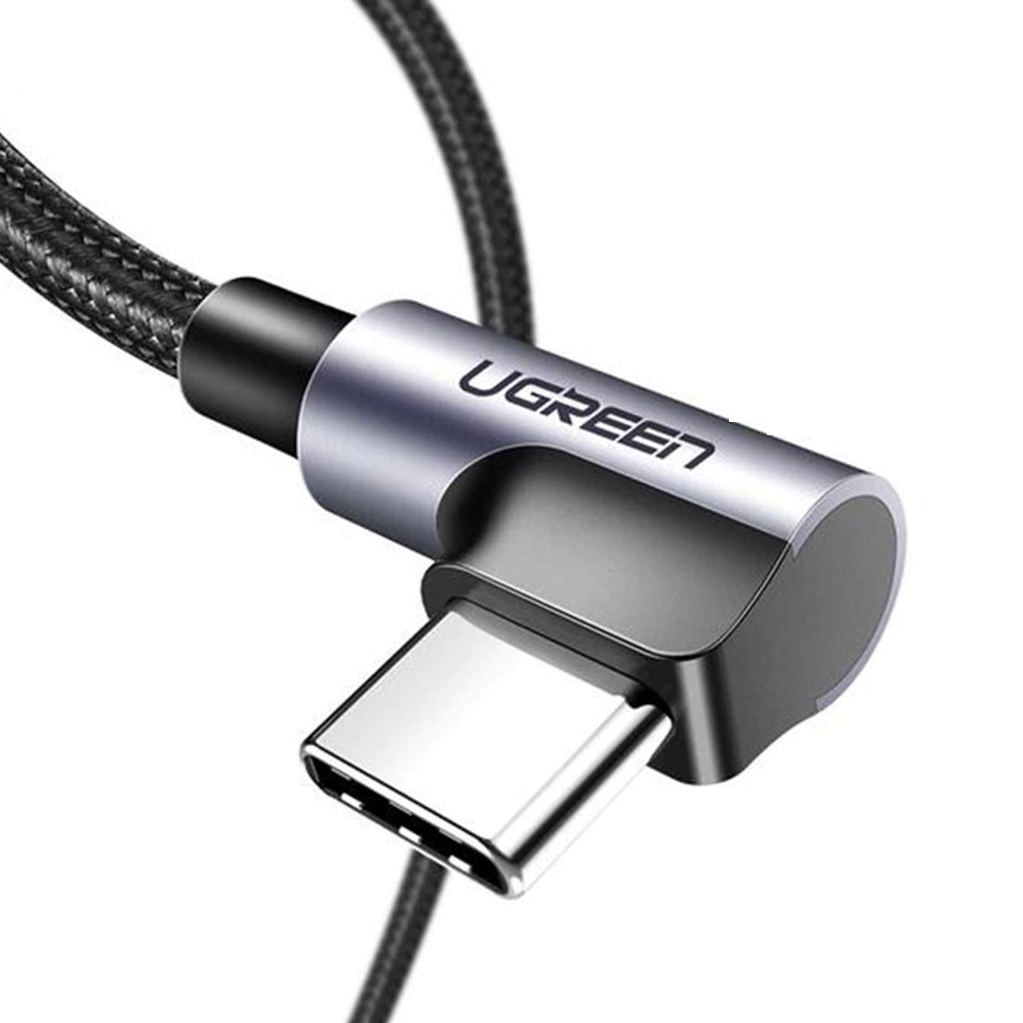 UGREEN 3A USB-A to USB-C 0.5m / 1m / 2m / 3m Dual 90° Angled Nylon-Braided Quick Charging & Data Sync Type C Charger Cable for Smartphones, Tablets, Cameras & Electronics Devices | US176