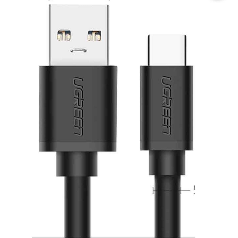 UGREEN USB-A MALE TO USB-C 3.0 3A 90-DEGREE ANGLED CABLE 1M (BLACK)