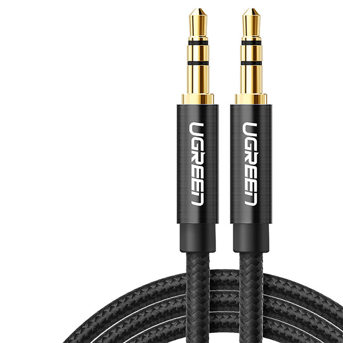 UGREEN 3.5mm AUX Male to Male Braided Audio Cable for Phone, Tablet, Speakers, Car Stereo, Headphones, (Black) (1M, 2M) | 5036