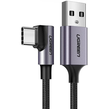 UGREEN USB 2.0 Male to Type C Angled Cable 90 Degree 3A Quick Charging 480Mbps Data Transfer Cord for Smartphones, PC (2M) | 50942 |