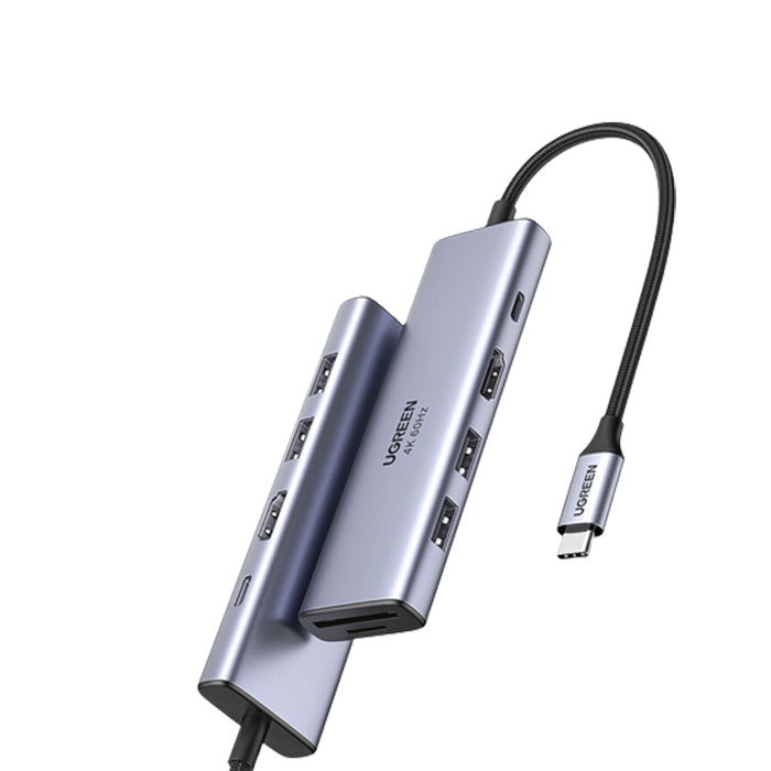 UGREEN 4K 60Hz 6-in-1 USB-C to USB 3.0, HDMI, USB-C, SD/TF Card Multifunction Adapter Hub 5Gbps with Power Delivery PD Charging for Smartphone, Tablet, Laptop | 60384
